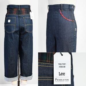 Lee X Pendleton rare re-issue All Purpose Jeans 40s 50s style denim 28 side zips